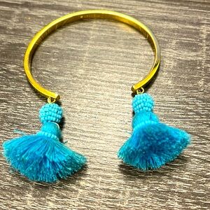 Jcrew Tassel Bangle Bracelet Blue